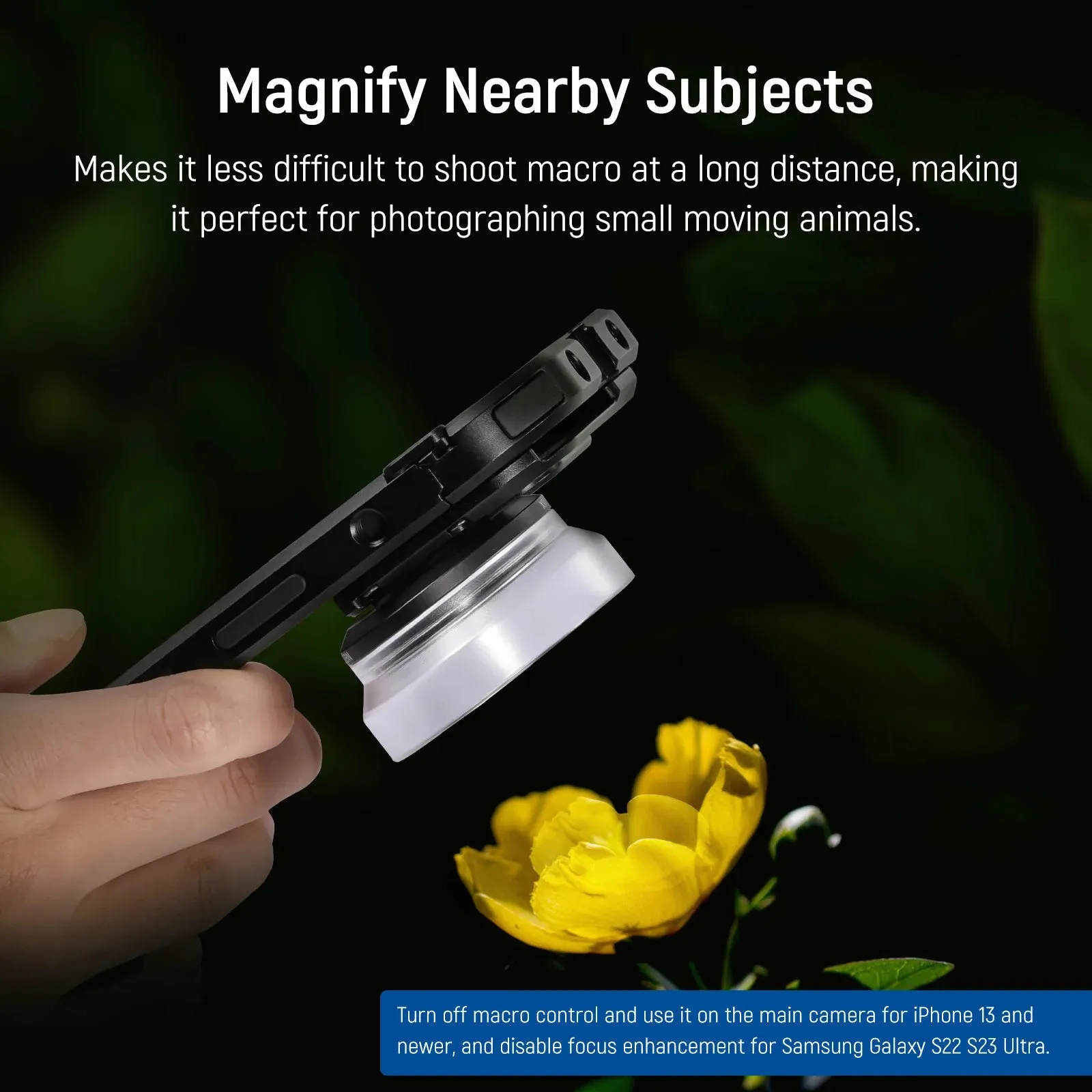 10x Macro Lens with Detachable Hood for Iphone & Samsung 17mm Adapter
