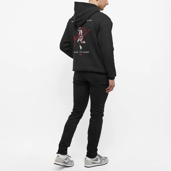 Air Jordan Graphic Fleece Hoodie 'Black Red', black