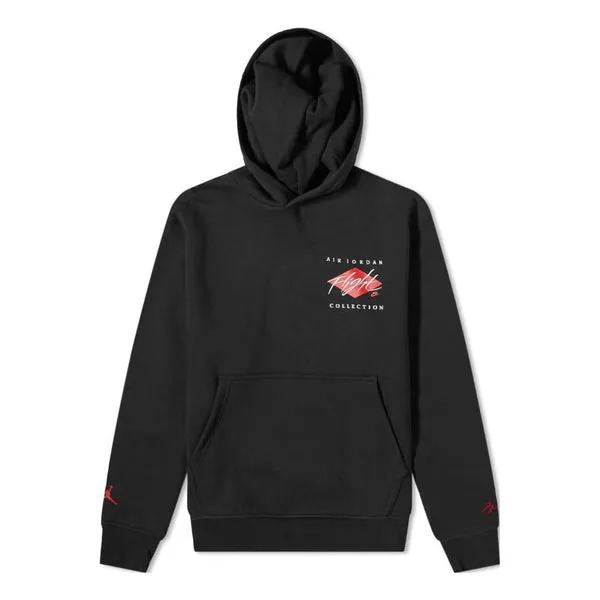 Air Jordan Graphic Fleece Hoodie 'Black Red', black