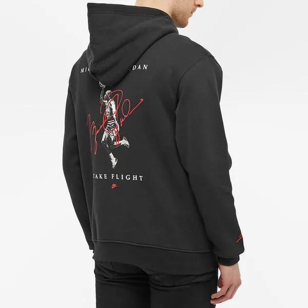 Air Jordan Graphic Fleece Hoodie 'Black Red', black