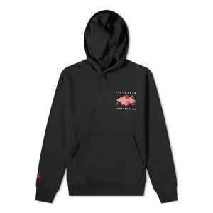 Air Jordan Graphic Fleece Hoodie 'Black Red', black