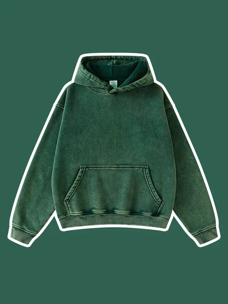 Casual Washed Pocket Kids Hoodies