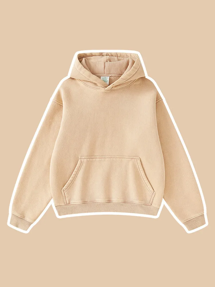 Casual Washed Pocket Kids Hoodies