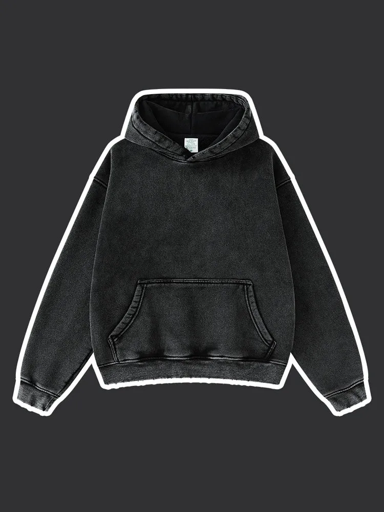 Casual Washed Pocket Kids Hoodies