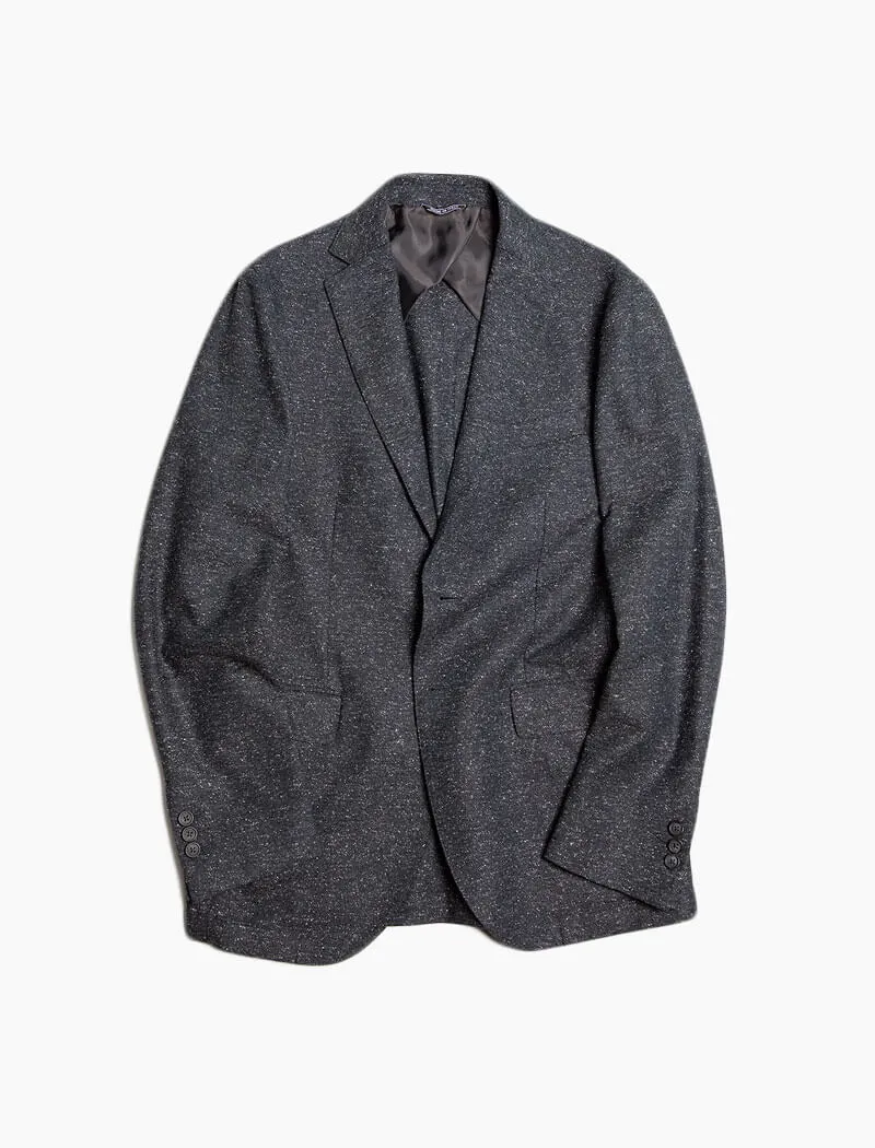 Charcoal Speckled Wool Silk Blazer