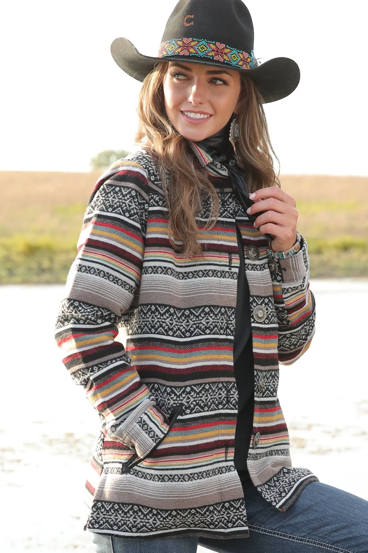 Cruel Women's Blanket Stripe Tweed Jacket