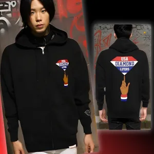 ^DIAMOND SUPPLY CO.^ (BLACK) *USA DIAMOND LIFERS* ZIP UP HOODY