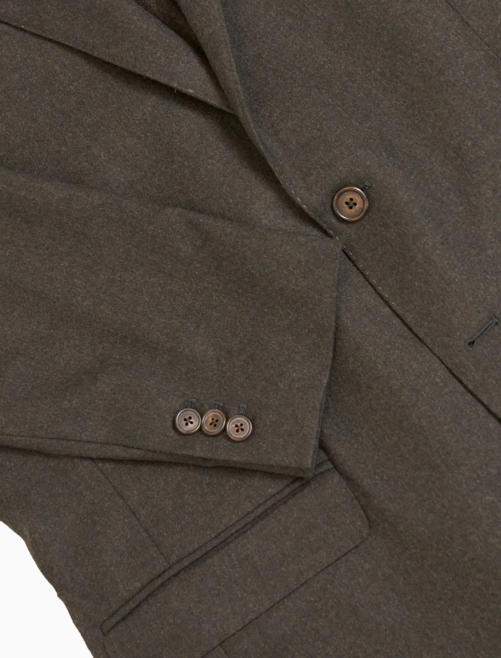 Green Brown Flannel Wool Blazer