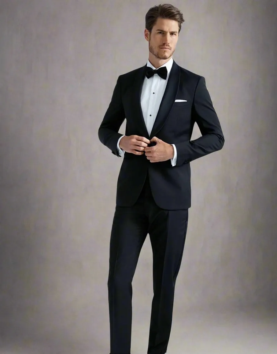 HENRY SARTORIAL Shawl Collar Dinner Suit BLACK REG