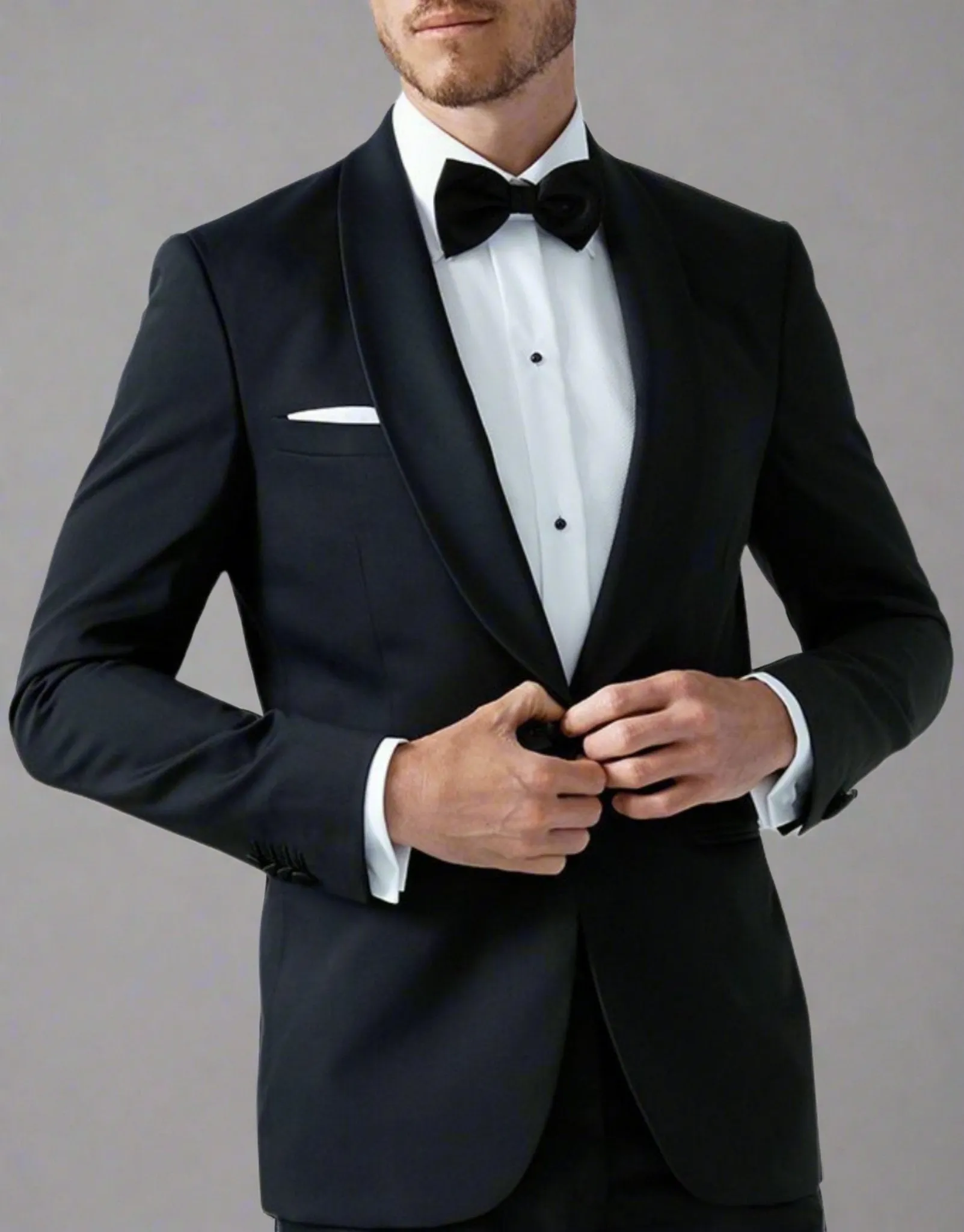 HENRY SARTORIAL Shawl Collar Dinner Suit BLACK REG