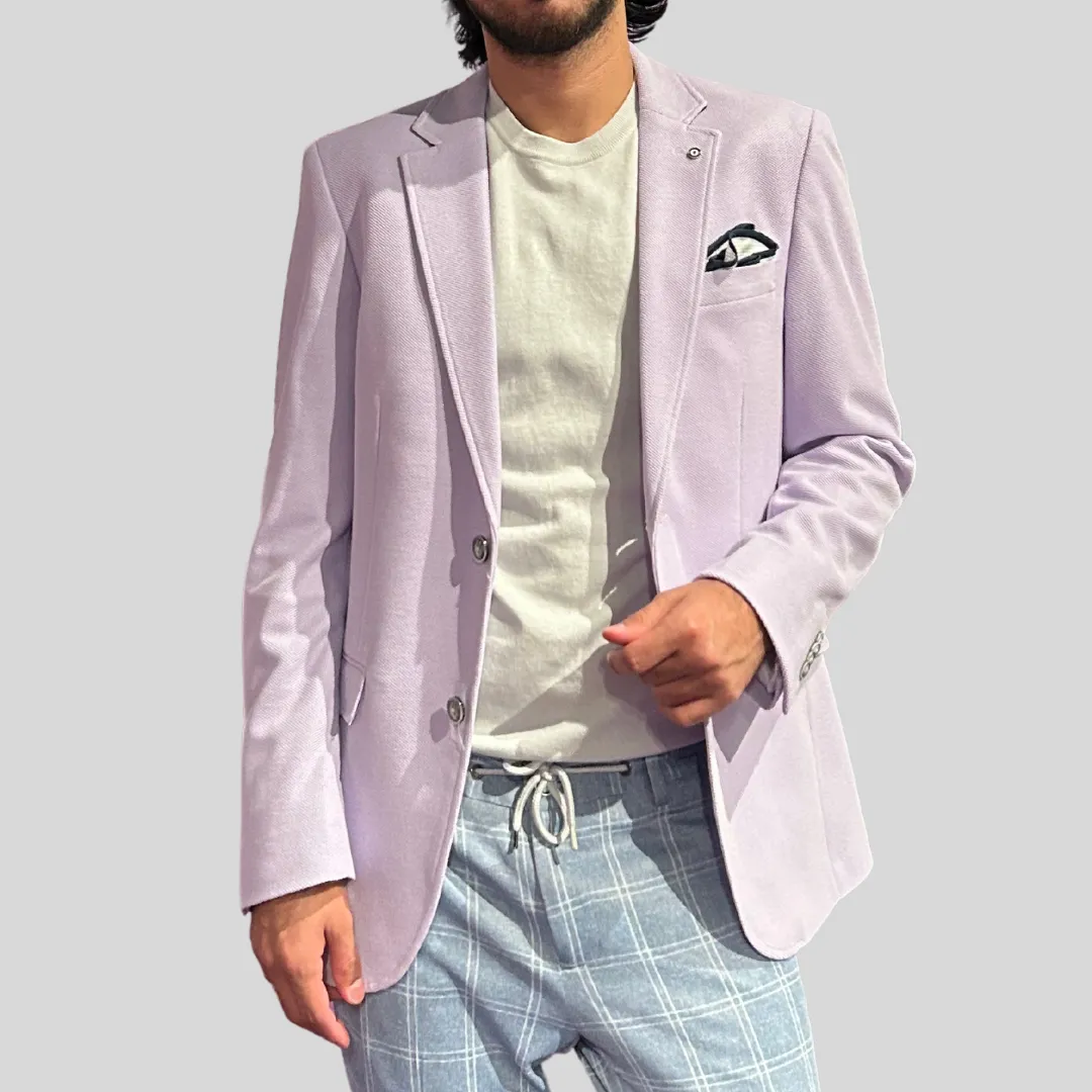 Honeycomb Knit Jersey Blazer - Lavender