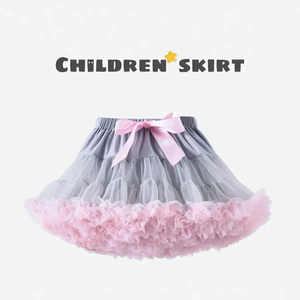 HOT Girls Tutu Skirts Solid Fluffy Tulle Princess Ball Gown Pettiskirt Kids Ballet Party Performance Dress for Children PP001