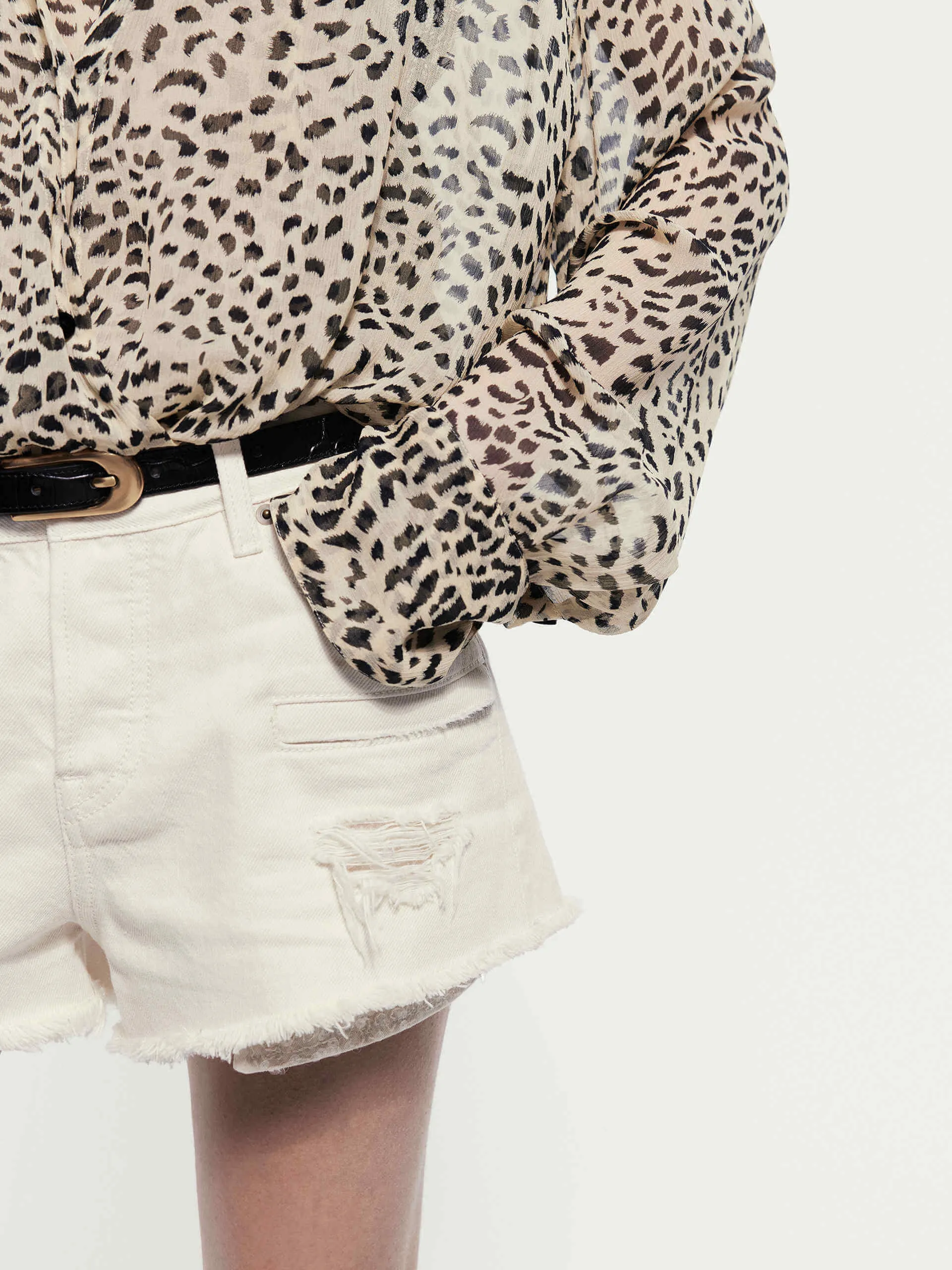 Leopard Print Silk Blouse