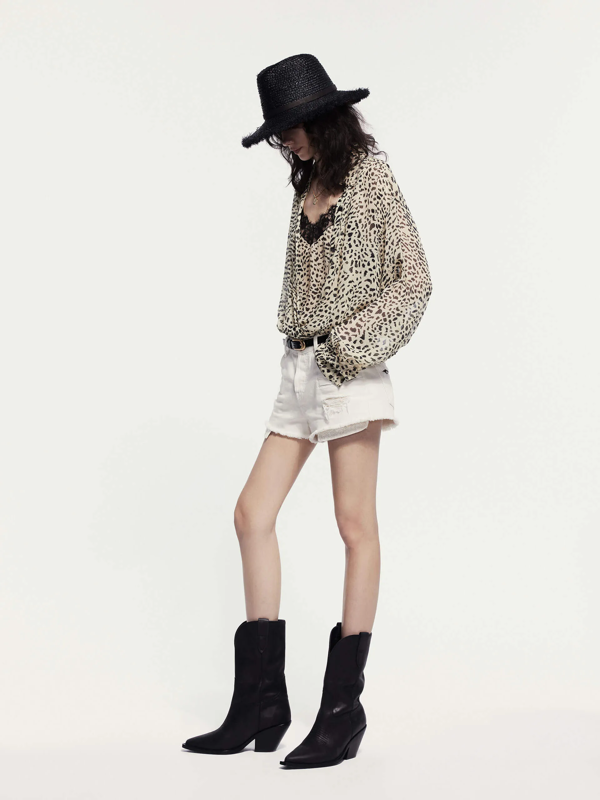 Leopard Print Silk Blouse