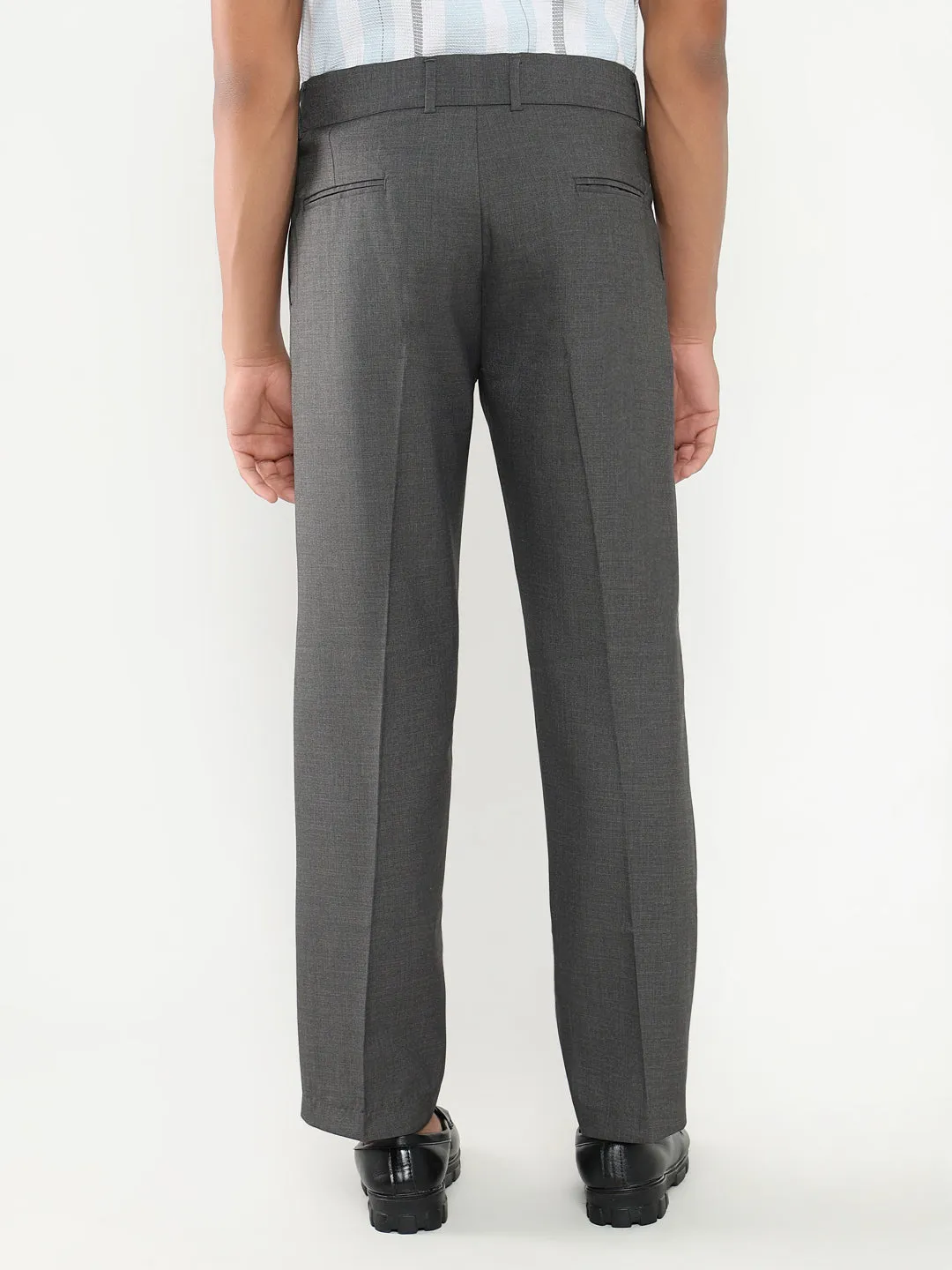 Men Grey Solid Formal Loose fit Trousers