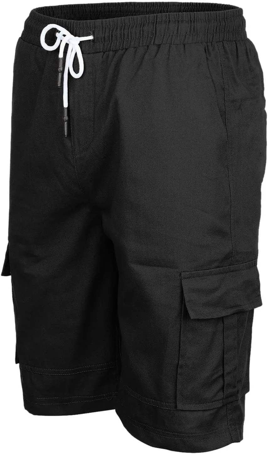 Mens Cargo Shorts Casual Summer Outdoor Hiking Work Shorts with Multi Pockets Fashionable Drawstring Woven Workout Shorts