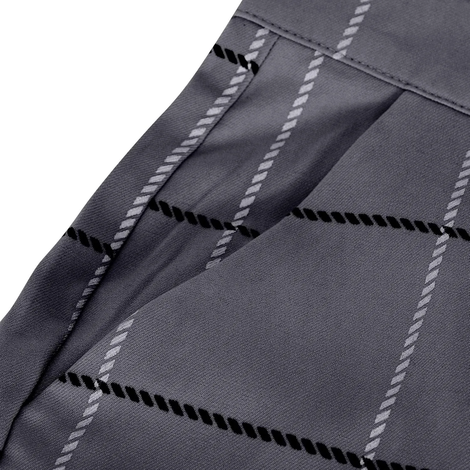 Men's Fashion Stretch Dress Pants Slim Fit Lightweight Plaid Skinny Long Pants Casual Business Work Golf Trousers