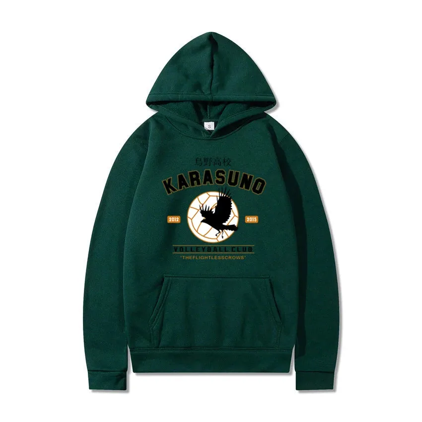 Men''s Hoodies  Cartoon Haikyuu Funny Japanese Anime Streetwear Harajuku Karasuno Fly High Graphic Sweatshirts Men Women Hoodie