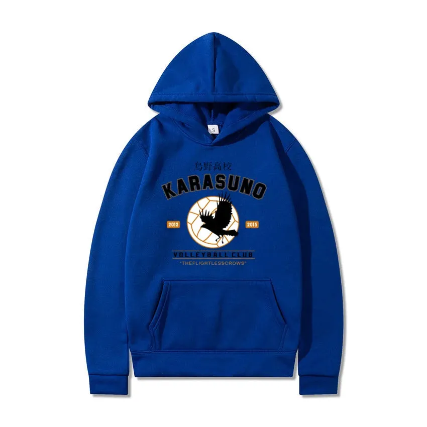 Men''s Hoodies  Cartoon Haikyuu Funny Japanese Anime Streetwear Harajuku Karasuno Fly High Graphic Sweatshirts Men Women Hoodie