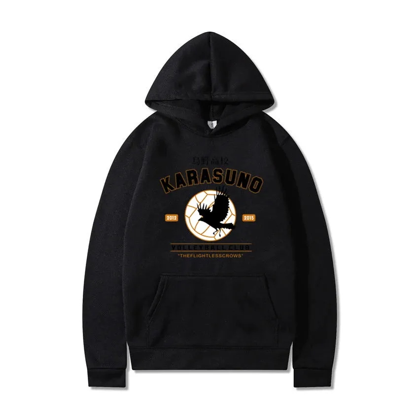 Men''s Hoodies  Cartoon Haikyuu Funny Japanese Anime Streetwear Harajuku Karasuno Fly High Graphic Sweatshirts Men Women Hoodie
