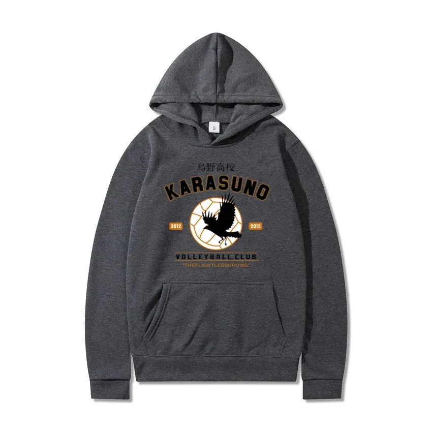 Men''s Hoodies  Cartoon Haikyuu Funny Japanese Anime Streetwear Harajuku Karasuno Fly High Graphic Sweatshirts Men Women Hoodie