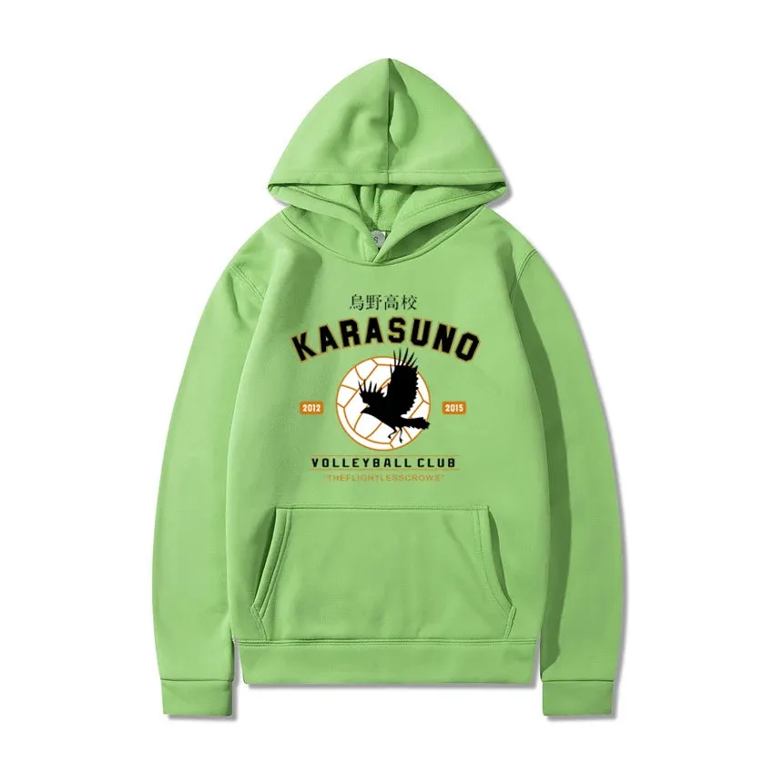 Men''s Hoodies  Cartoon Haikyuu Funny Japanese Anime Streetwear Harajuku Karasuno Fly High Graphic Sweatshirts Men Women Hoodie