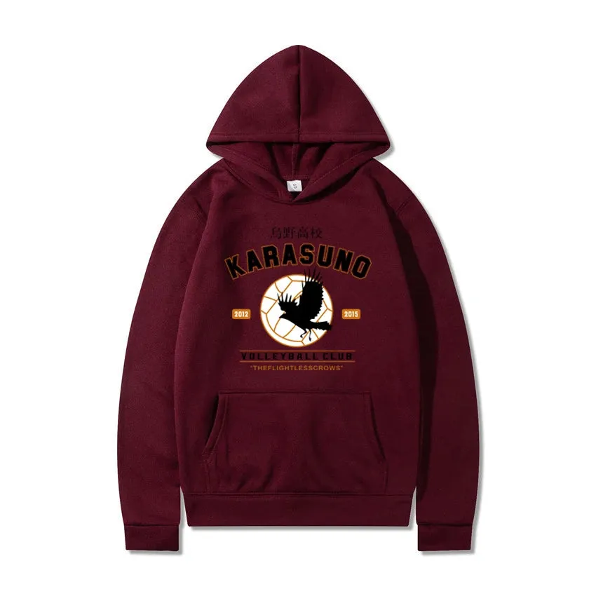 Men''s Hoodies  Cartoon Haikyuu Funny Japanese Anime Streetwear Harajuku Karasuno Fly High Graphic Sweatshirts Men Women Hoodie