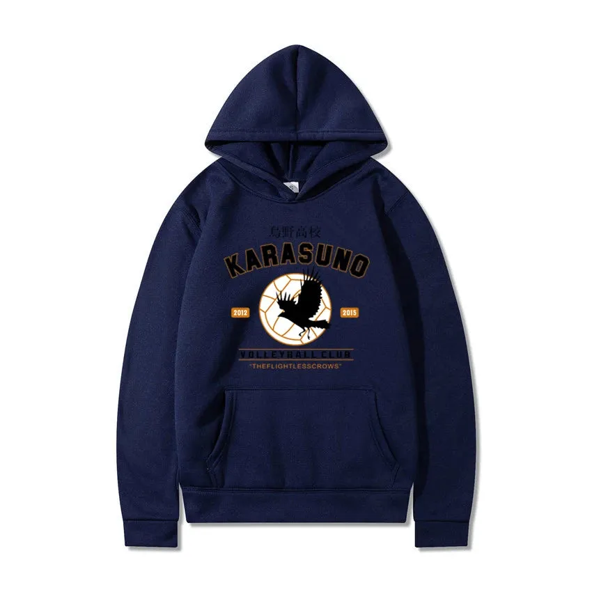 Men''s Hoodies  Cartoon Haikyuu Funny Japanese Anime Streetwear Harajuku Karasuno Fly High Graphic Sweatshirts Men Women Hoodie
