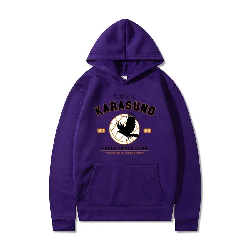 Men''s Hoodies  Cartoon Haikyuu Funny Japanese Anime Streetwear Harajuku Karasuno Fly High Graphic Sweatshirts Men Women Hoodie