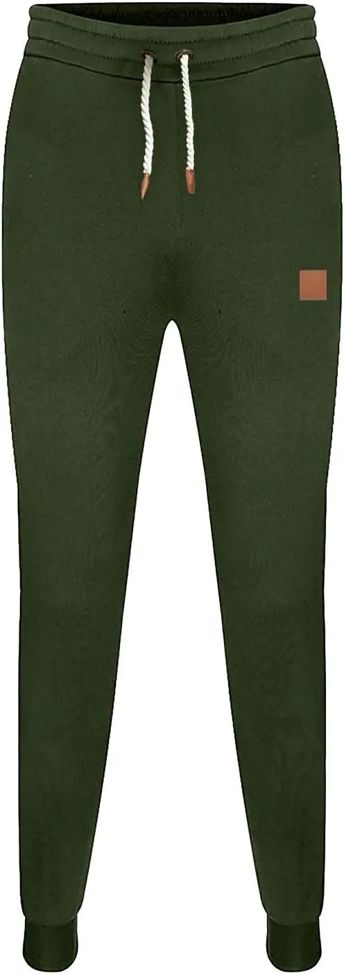 Mens Workout Cargo Sweatpants Fleece Joggers with Pockets Mens Workout Cargo Sweatpants Athletic Pants Open Bottom