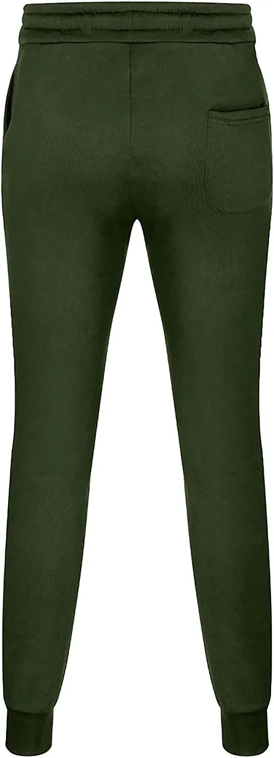 Mens Workout Cargo Sweatpants Fleece Joggers with Pockets Mens Workout Cargo Sweatpants Athletic Pants Open Bottom