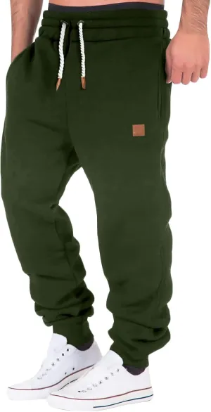 Mens Workout Cargo Sweatpants Fleece Joggers with Pockets Mens Workout Cargo Sweatpants Athletic Pants Open Bottom