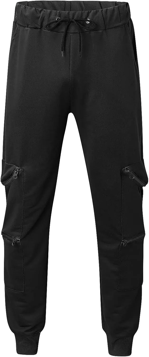 Mens Workout Cargo Sweatpants Work Pants Loose Fit Lightweight Workwear Casual Cargo Pull On Pants Mens Track Running