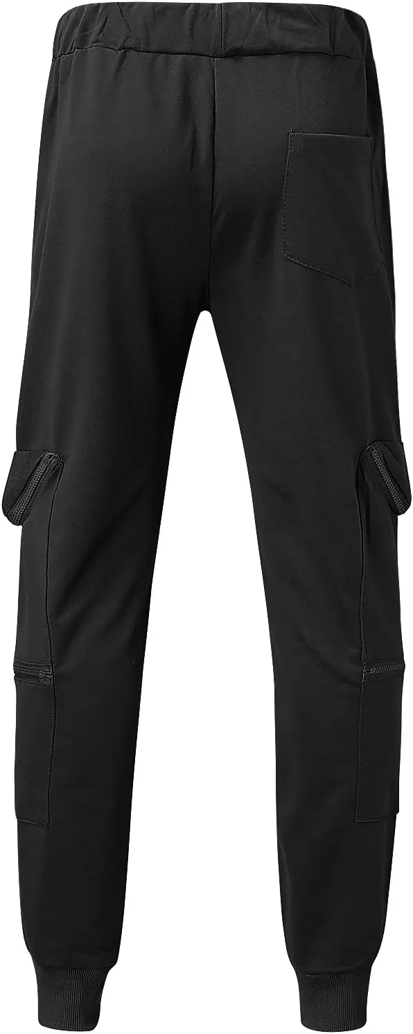 Mens Workout Cargo Sweatpants Work Pants Loose Fit Lightweight Workwear Casual Cargo Pull On Pants Mens Track Running