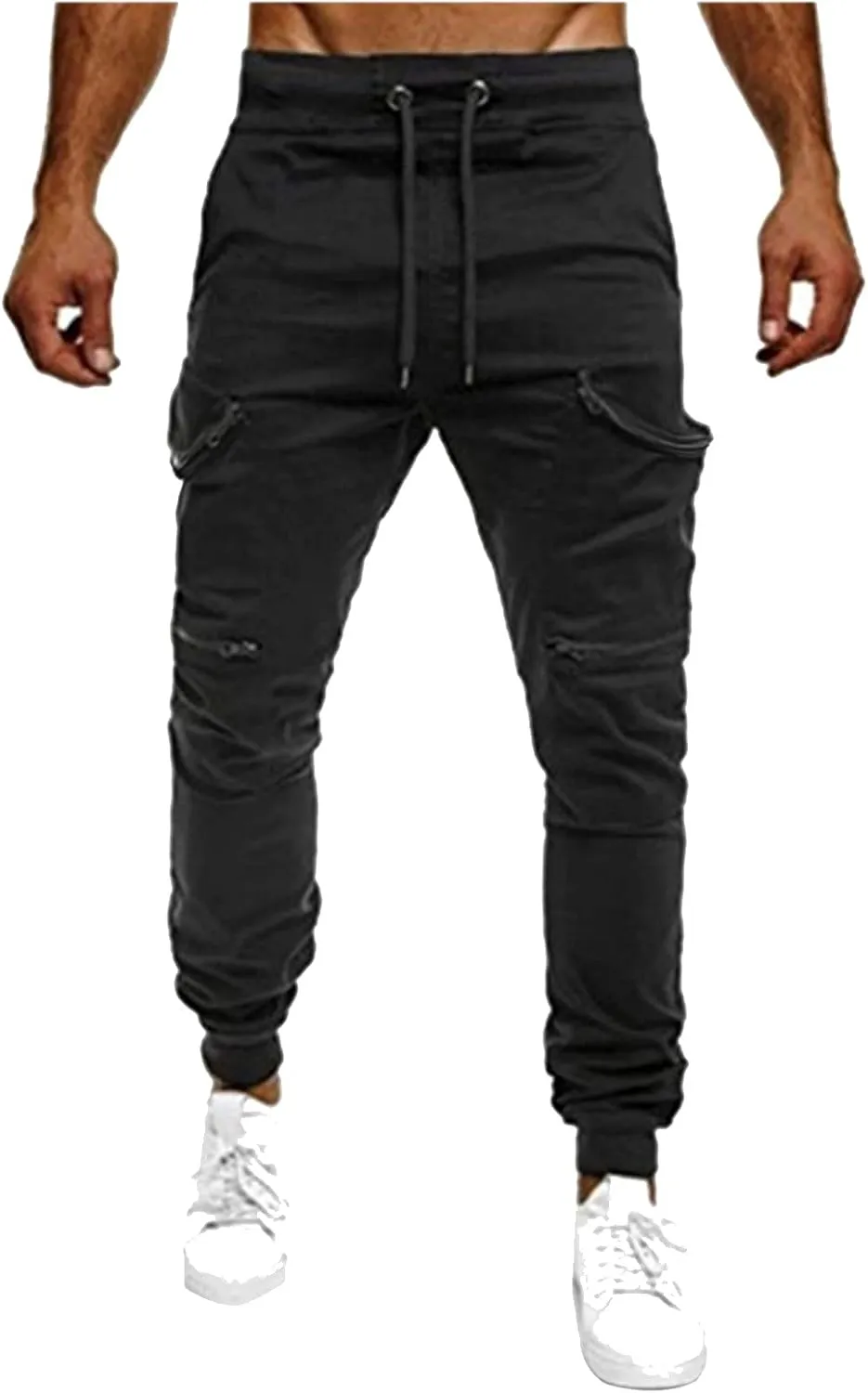Mens Workout Cargo Sweatpants Work Pants Loose Fit Lightweight Workwear Casual Cargo Pull On Pants Mens Track Running