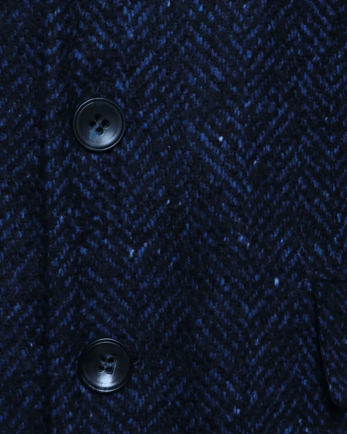 Navy and Blue Chevron Wool Blend Coat