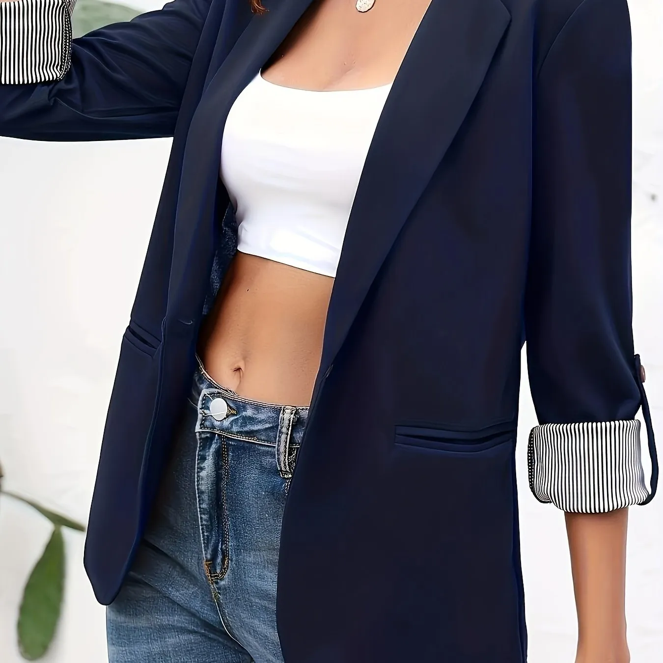 NORELLE | Solid Open Front Blazer