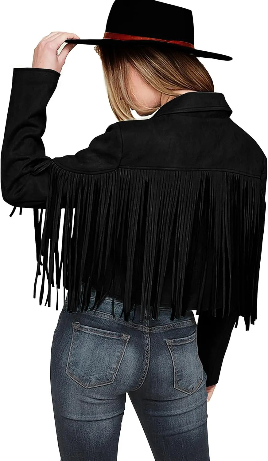PRETTYGARDEN Women's Faux Suede Leather Jackets Tassel Motorcycle Cropped Coats 2025 Fashion Clothes
