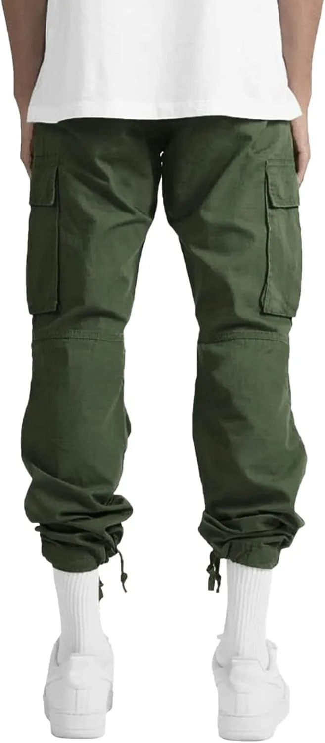 sdbrld Cargo Pants For Men Mens Casual Relaxed Fit Pants Beach Streetwear Baggy Trousers Cargo Pants with Zipper Pockets