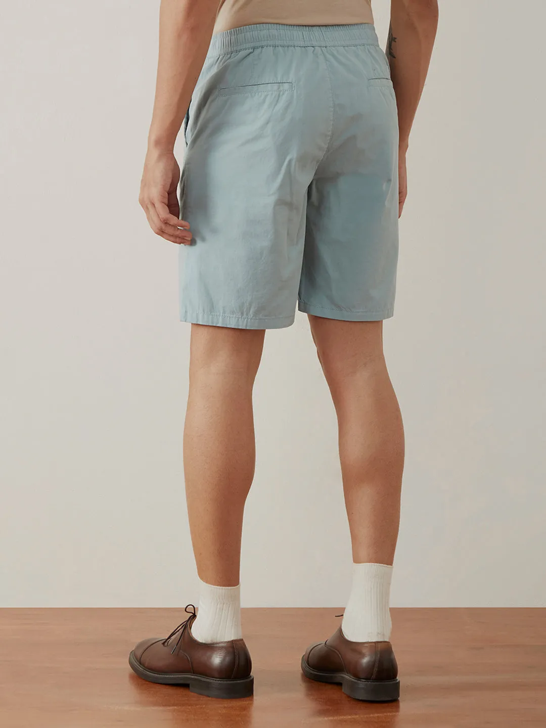 Sky Blue Plain Cotton Shorts
