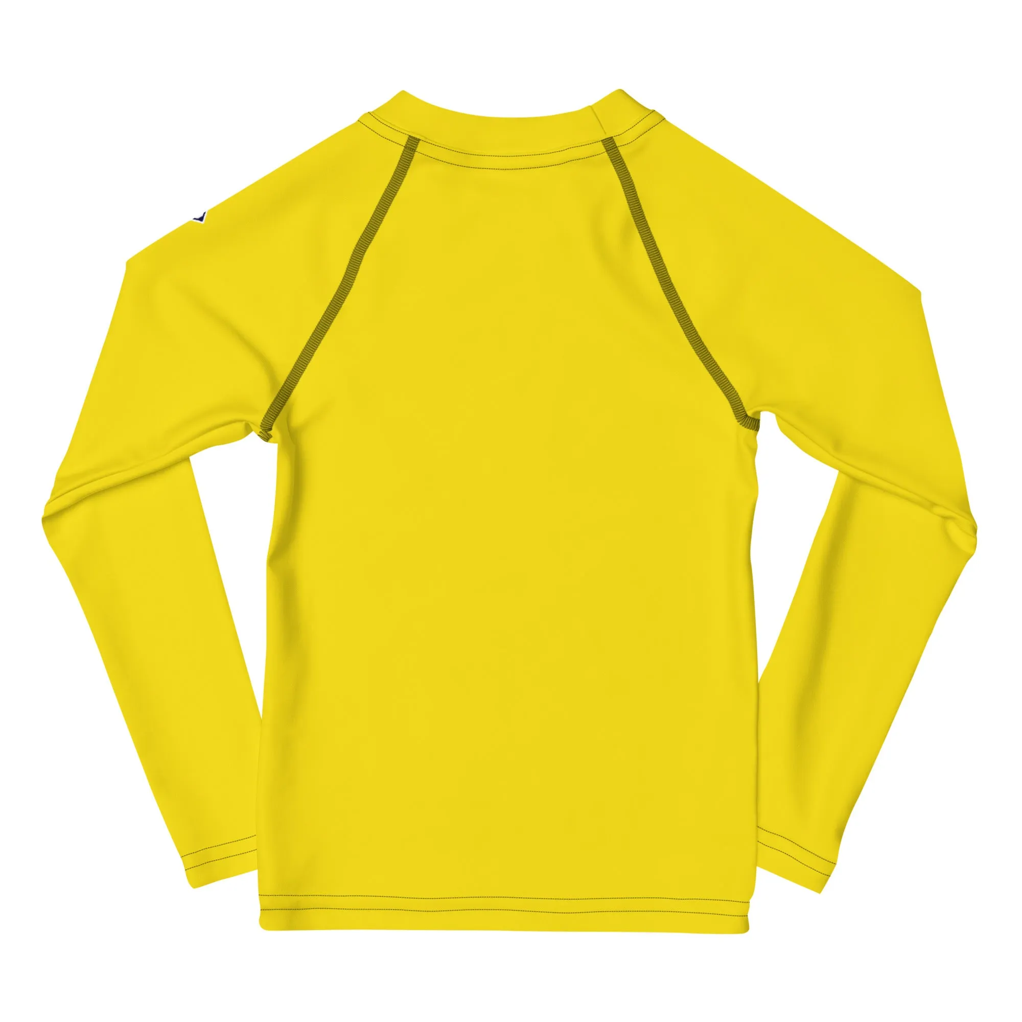 Sunshine and Style: Kid's Solid Color Rash Guards for Girls - Golden Sun