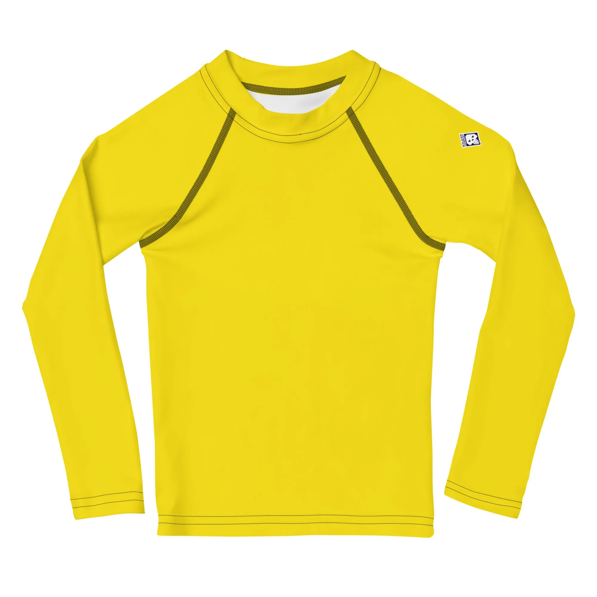 Sunshine and Style: Kid's Solid Color Rash Guards for Girls - Golden Sun