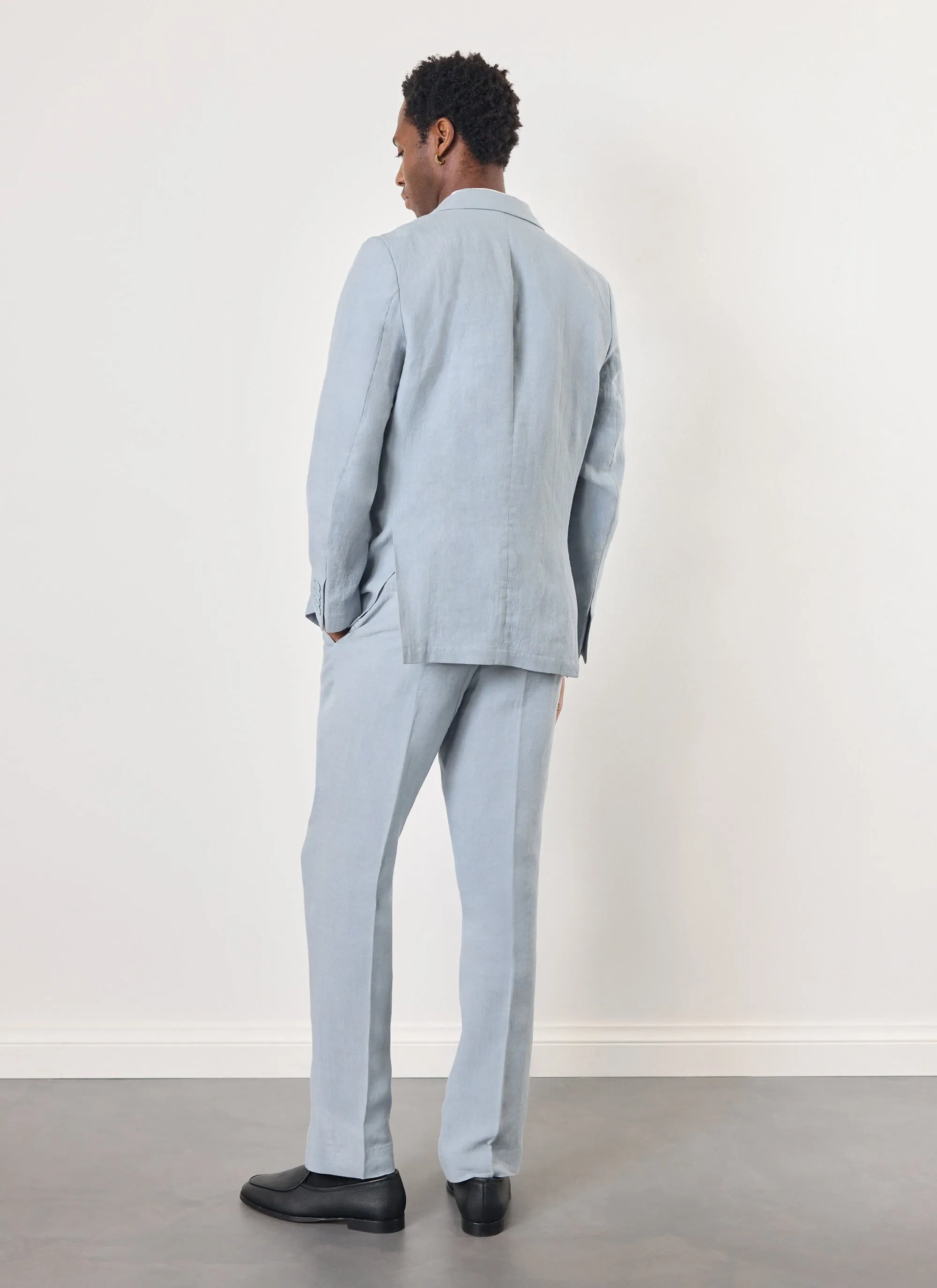 Tailored Linen Blazer | Light Blue