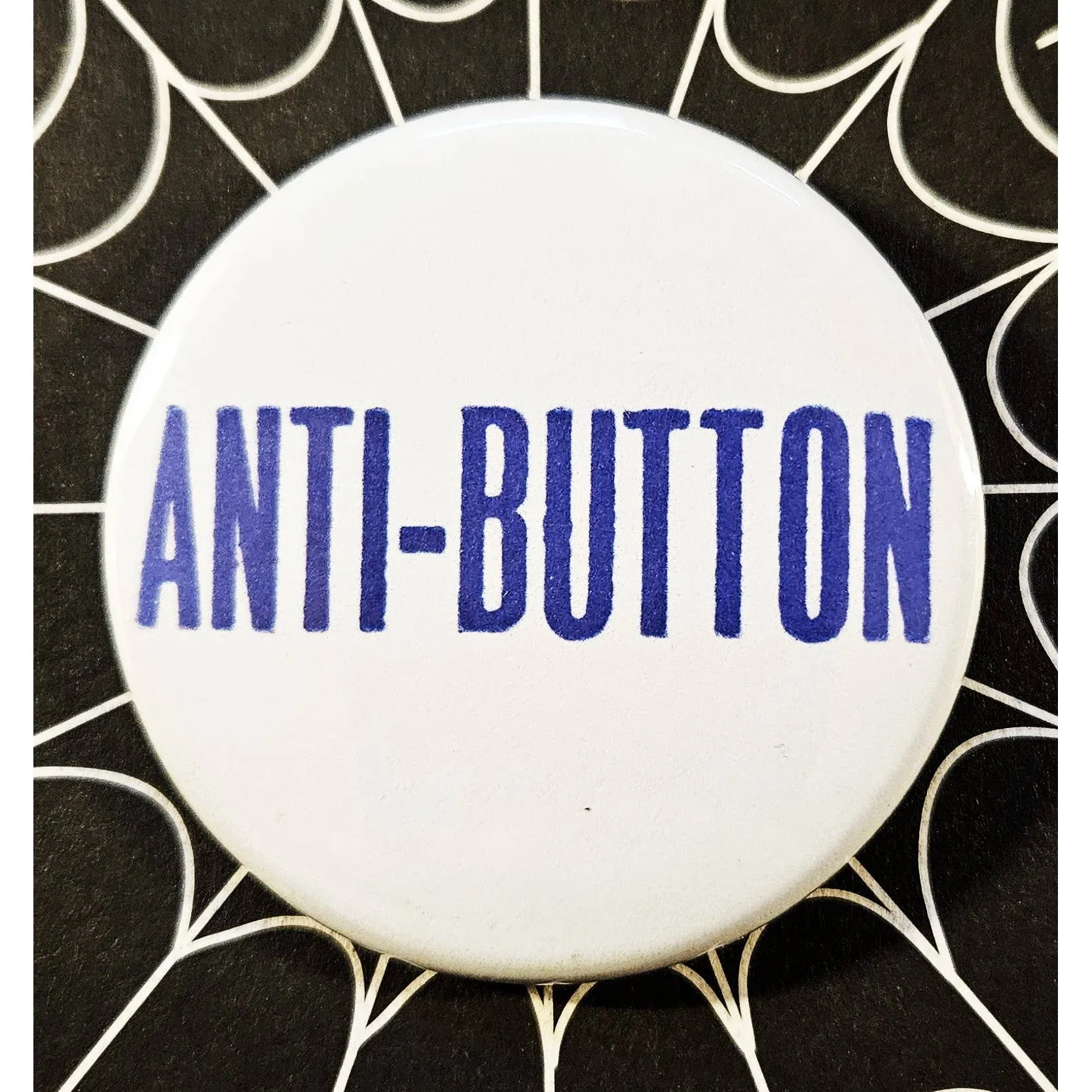 Vintage Reproduction Anti Button Small Pinback Button | 1.25" Diameter '60 '70s '80s Retro Pin