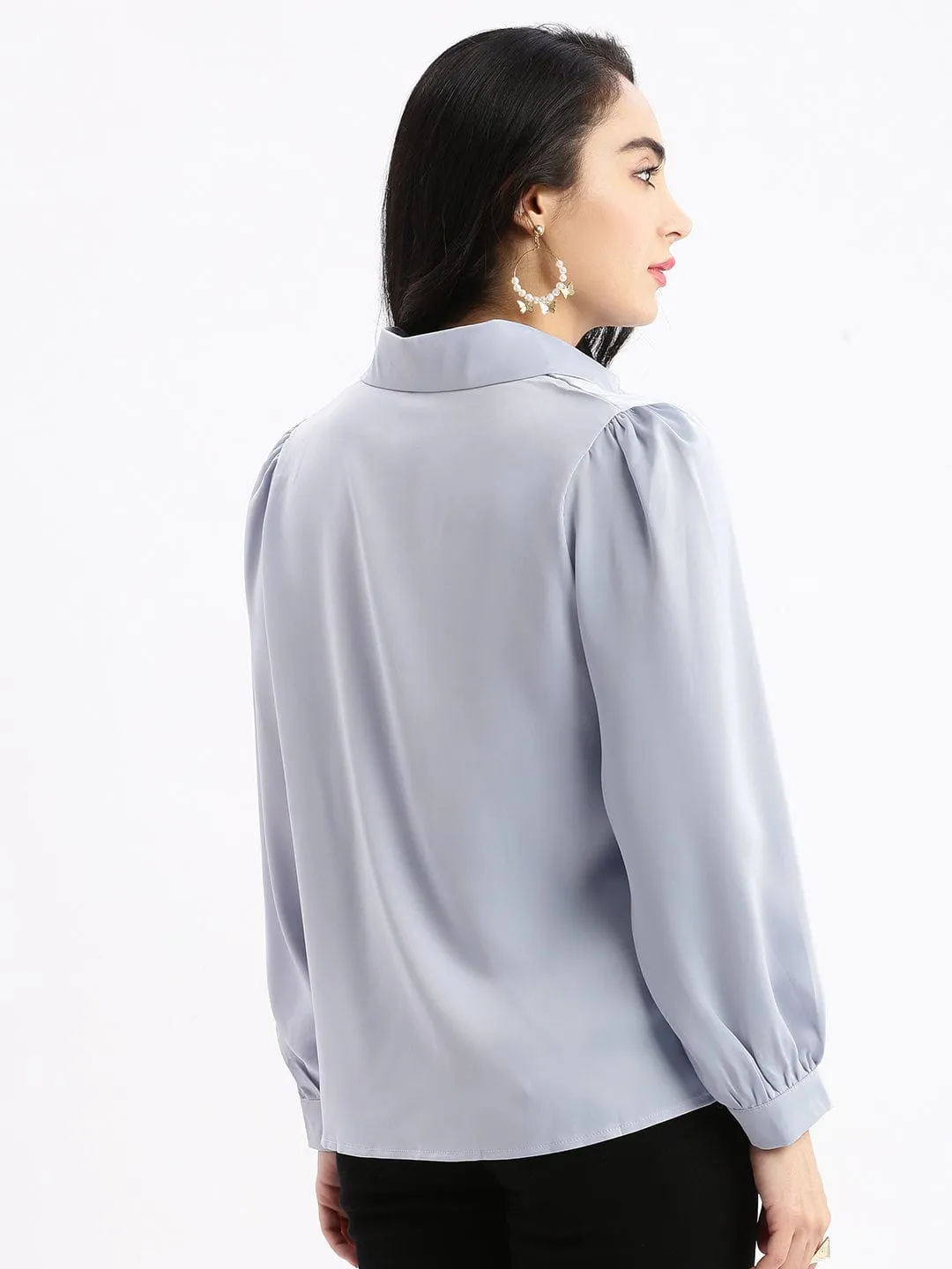 Women Blue Standard Opaque Casual Shirt